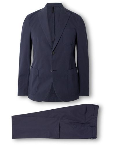 Incotex Slim-fit Cotton-blend Gabardine Suit - Blue