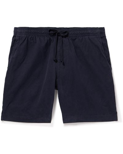 Save Khaki Easy Straight-leg Cotton-twill Drawstring Shorts - Blue