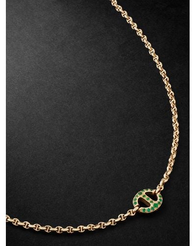 Hoorsenbuhs Collana in oro 18 carati con smeraldi e diamanti - Nero