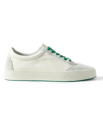 The Row Marley Leather And Suede Sneakers - Natural