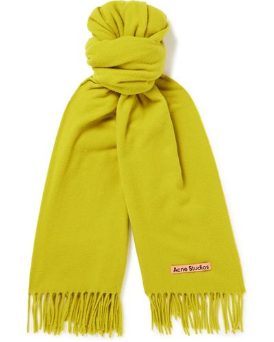 Acne Studios Canada Fringed Wool Scarf - Yellow