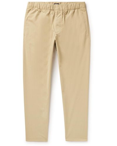 Club Monaco Slim-fit Cotton-blend Pants - Natural