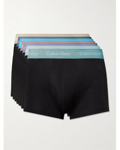 Calvin Klein Seven-pack Stretch-cotton Trunks - Blue