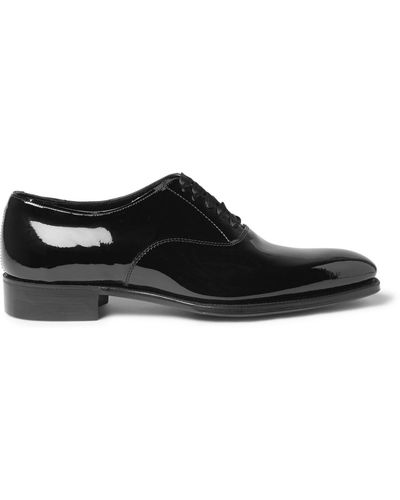 Kingsman George Cleverley Patent-leather Oxford Shoes - Black