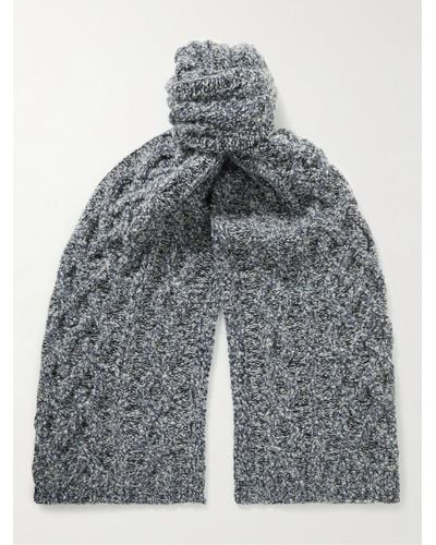 Loro Piana Sciarpa Cable-knit Cashmere Scarf - Grey