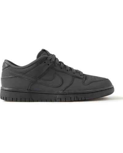 Nike Dunk Low Cyber Reflective Faux Leather Sneakers - Black