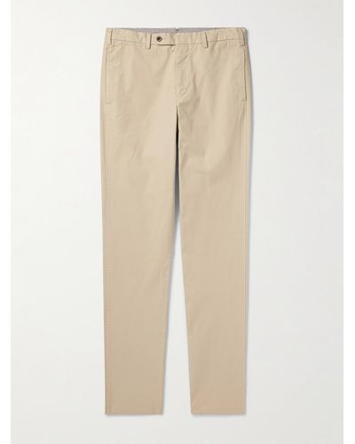 Sid Mashburn Straight-leg Garment-dyed Cotton-twill Trousers - Natural
