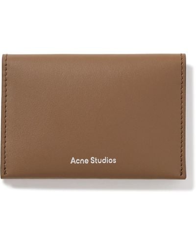 Acne Studios Logo-print Leather Bifold Cardholder - Brown