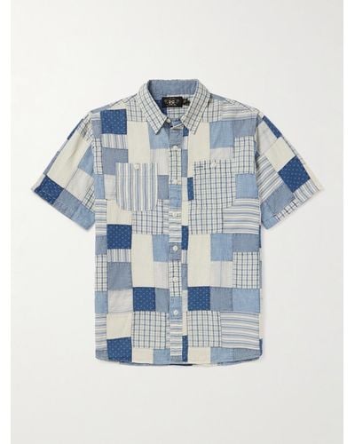 RRL Farrell Hemd aus Baumwolle in Patchwork-Optik - Blau