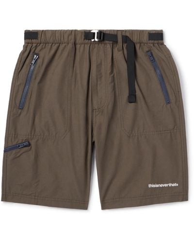 thisisneverthat Hiking Straight-leg Belted Cotton-blend Shorts - Gray