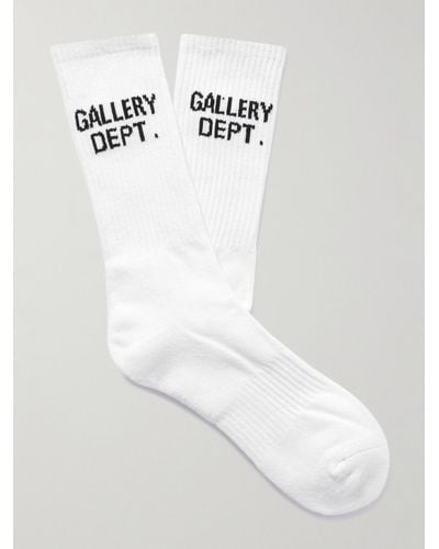 GALLERY DEPT. Clean Logo-jacquard Ribbed Recycled Cotton-blend Socks - White