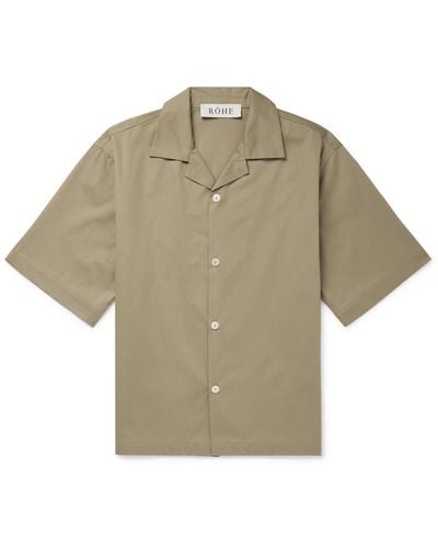 Rohe Camp-collar Cotton-twill Shirt - Natural
