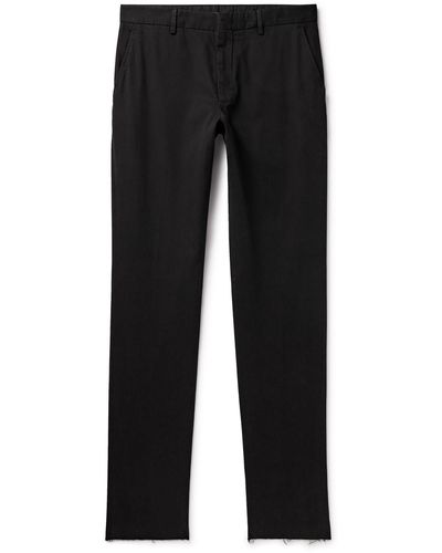 ZEGNA Slim-fit Straight-leg Stretch-cotton Twill Pants - Black