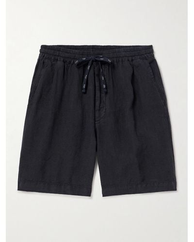Altea Straight-leg Linen Drawstring Shorts - Blue
