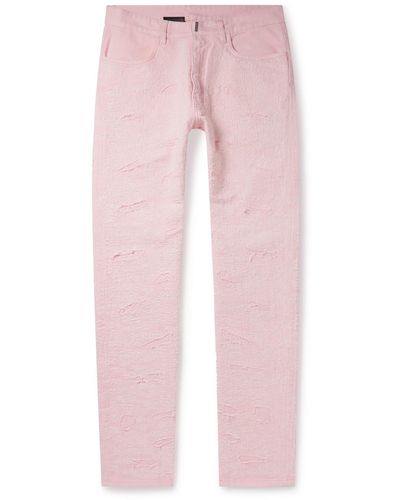 Givenchy Slim-fit Distressed Jeans - Pink
