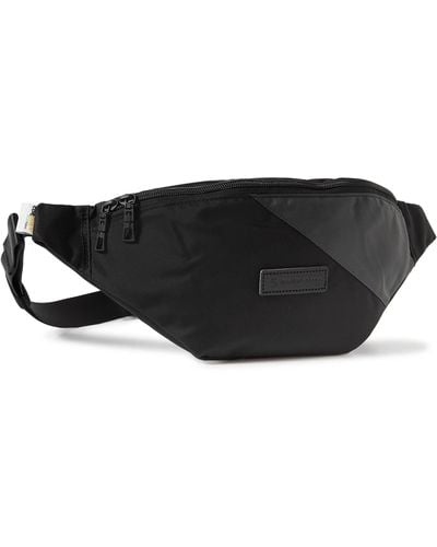 master-piece Slant Leather-trimmed Recycled Cordura® Eco Belt Bag - Black