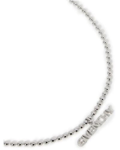 Givenchy Silver-tone Logo Pendant Necklace - Natural