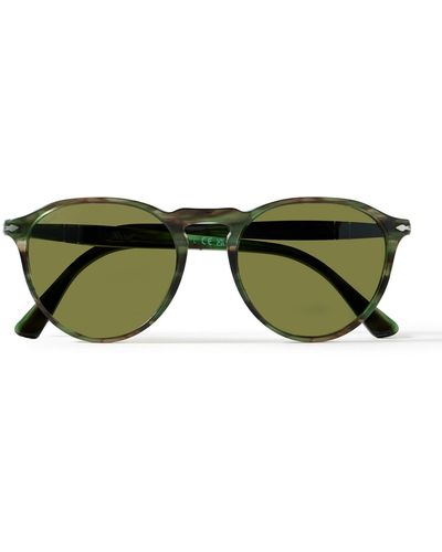 Persol Round-frame Tortoiseshell Acetate Sunglasses - Green