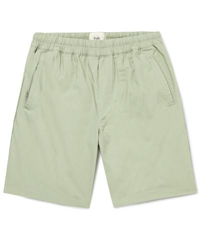 Folk Assembly Straight-leg Cotton-blend Ripstop Shorts - Green