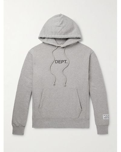 GALLERY DEPT. Logo-print Cotton-jersey Hoodie - Grey