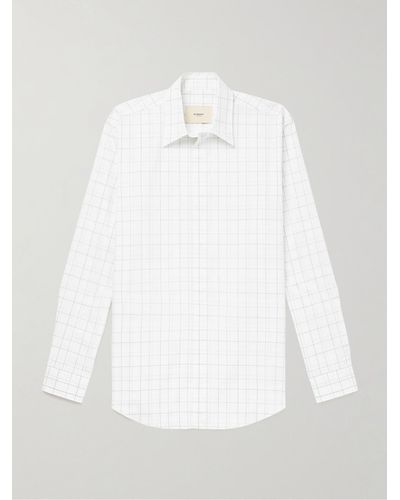 James Purdey & Sons Camicia in popeline di cotone a quadri - Bianco