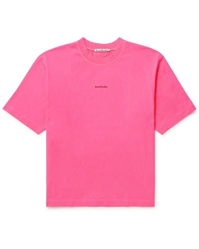 Acne Studios Logo-print Cotton-jersey T-shirt - Pink