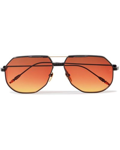 Jacques Marie Mage Reynold Aviator-style Titanium Sunglasses - Pink