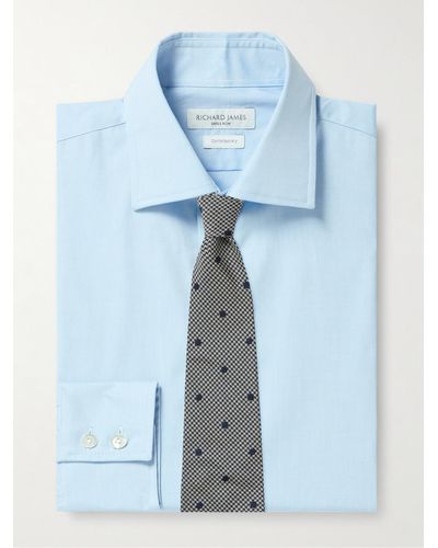 Richard James Organic Cotton-poplin Shirt - Blue