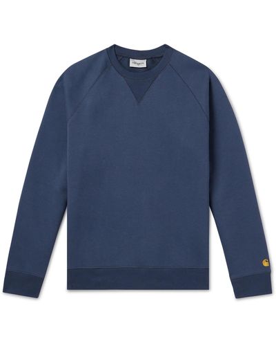 Carhartt Chase Cotton-blend Jersey Sweatshirt - Blue