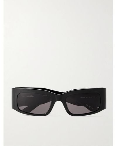 Balenciaga Rectangular-frame Acetate Sunglasses - Black
