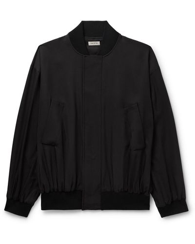 Fear Of God Silk And Virgin Wool-blend Jersey Bomber Jacket - Black