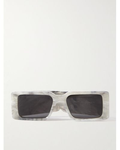 Off-White c/o Virgil Abloh Milano Sonnenbrille mit eckigem Rahmen aus marmoriertem Azetat - Grau