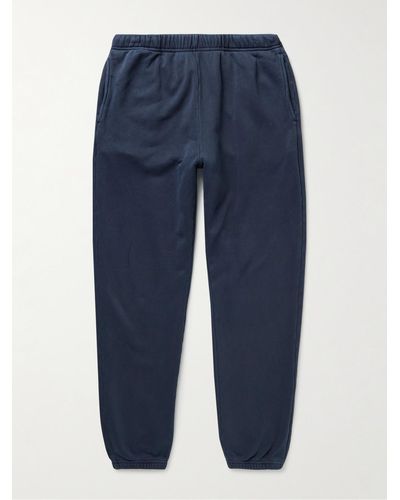 Les Tien Tapered Garment-dyed Cotton-jersey Sweatpants - Blue