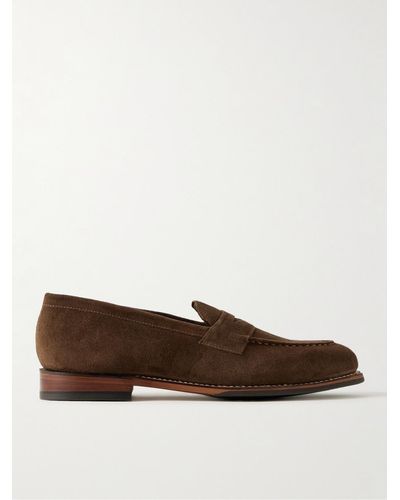 Grenson Lloyd Loafers aus Veloursleder - Braun