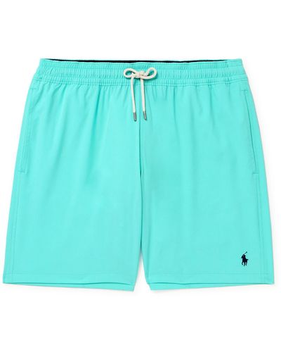 Polo Ralph Lauren Traveler Straight-leg Mid-length Recycled Swim Shorts - Blue