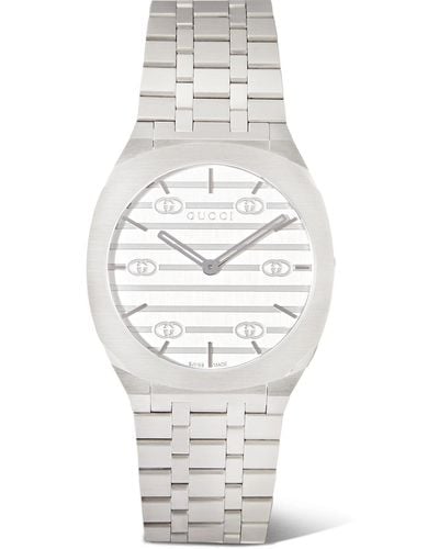 Gucci 25h 34mm Stainless Steel Watch - Metallic