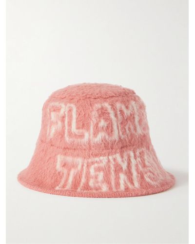 CELINE HOMME Brushed Cotton-blend Jacquard Bucket Hat - Pink
