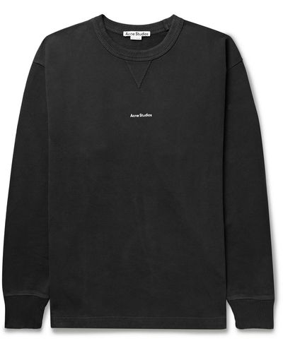Acne Studios Logo-print Cotton-jersey Sweatshirt - Black