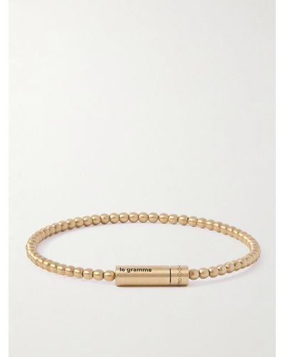 Le Gramme Le 15 18-karat Gold Beaded Bracelet - Natural