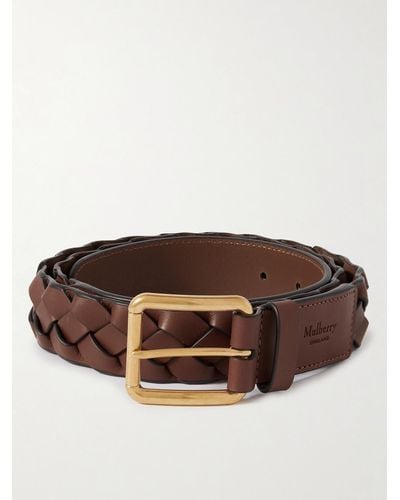 Mulberry Heritage 3.5cm Braided Leather Belt - Brown