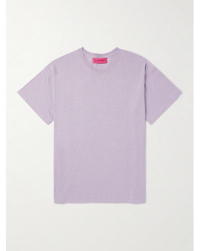 The Elder Statesman T-shirt in jersey di misto cotone e lino - Viola