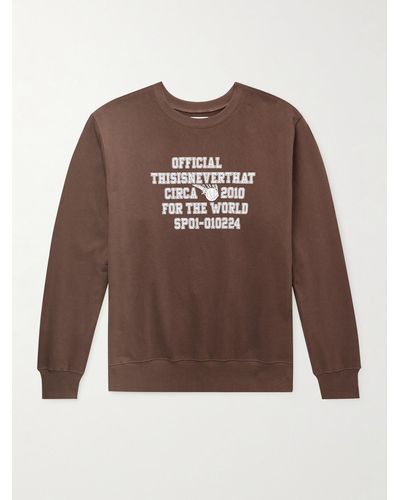 thisisneverthat For The World Printed French Cotton-terry Sweatshirt - Brown