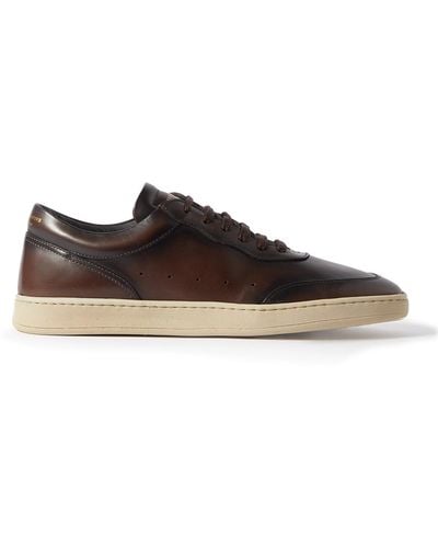 Officine Creative Kris Lux Aero Leather Sneakers - Brown