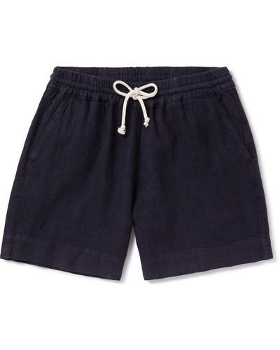 La Paz Pestana Straight-leg Linen Drawstring Shorts - Blue