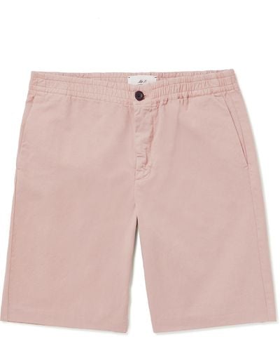 MR P. Dock Straight-leg Garment-dyed Organic Cotton-twill Elasticated Shorts - Pink