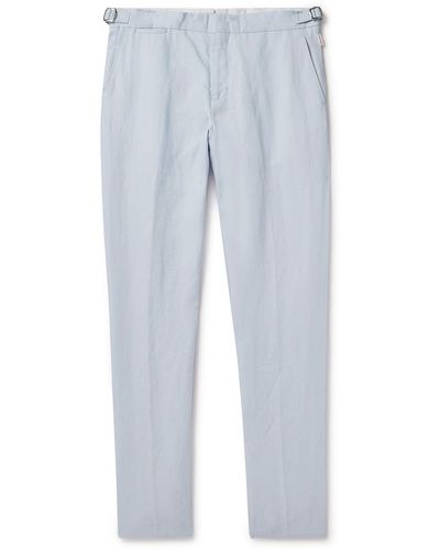 Orlebar Brown Griffon Straight-leg Linen-twill Pants - Blue