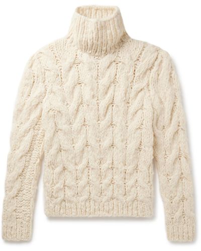 Gabriela Hearst Ray Cable-knit Welfat Cashmere Rollneck Sweater - Natural