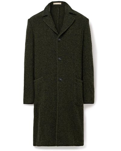 Massimo Alba Pontiac Herringbone Virgin Wool Coat - Green