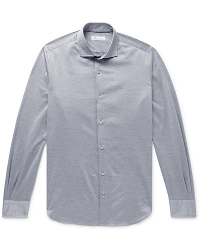 Loro Piana Slim-fit Cotton-jersey Shirt - Gray