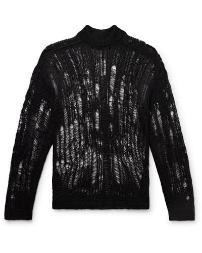 Rick Owens Tommy Open-knit Sweater - Black